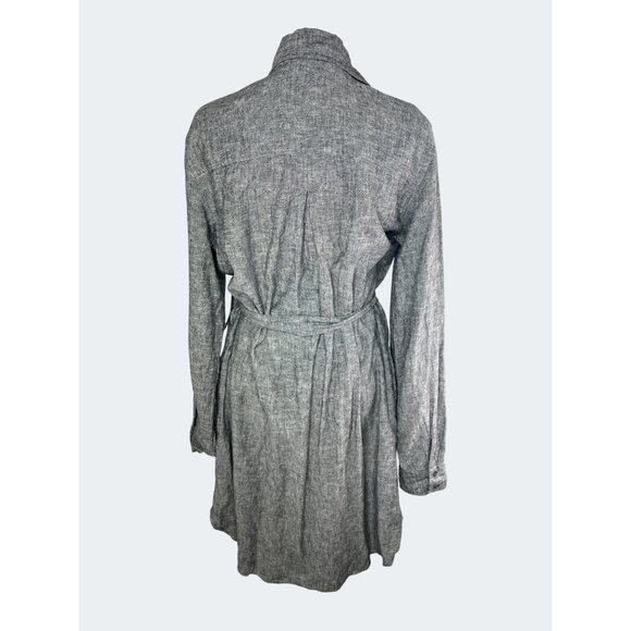 Soho New York & Company  Womens Gray Long-Sleeve Button-Down Shirtdress Medium - Picture 8 of 15